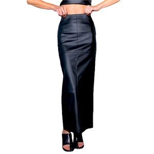 Y2K BCBG LEATHER MAXI SKIRT